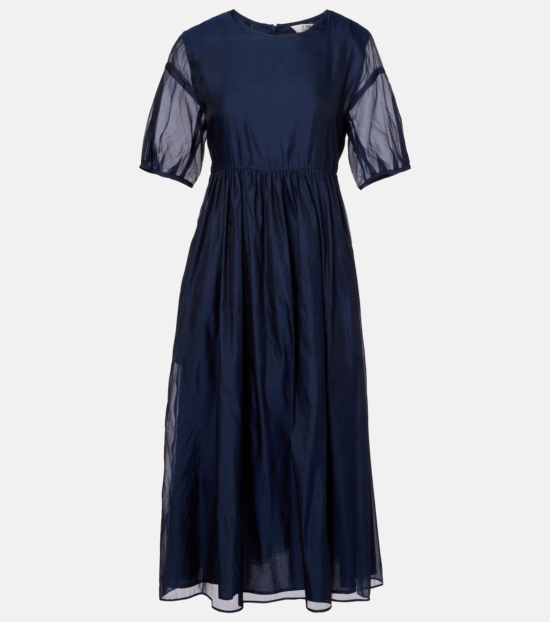 

Платье миди из органзы Fatoso с добавлением шелка S Max Mara, Blue Naturo