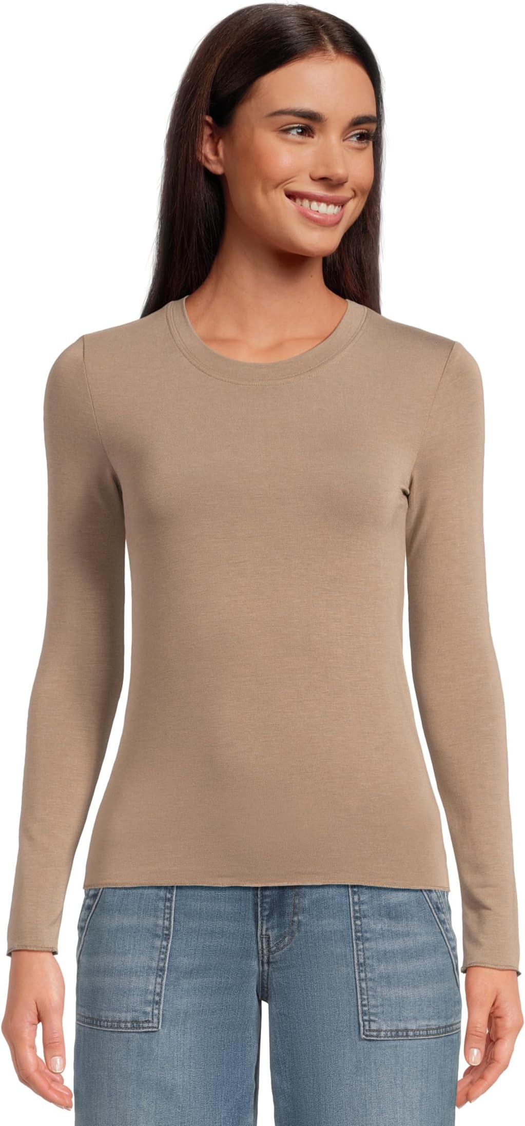 

Женская бамбуковая футболка с длинным рукавом Splendid, Cedar Brown