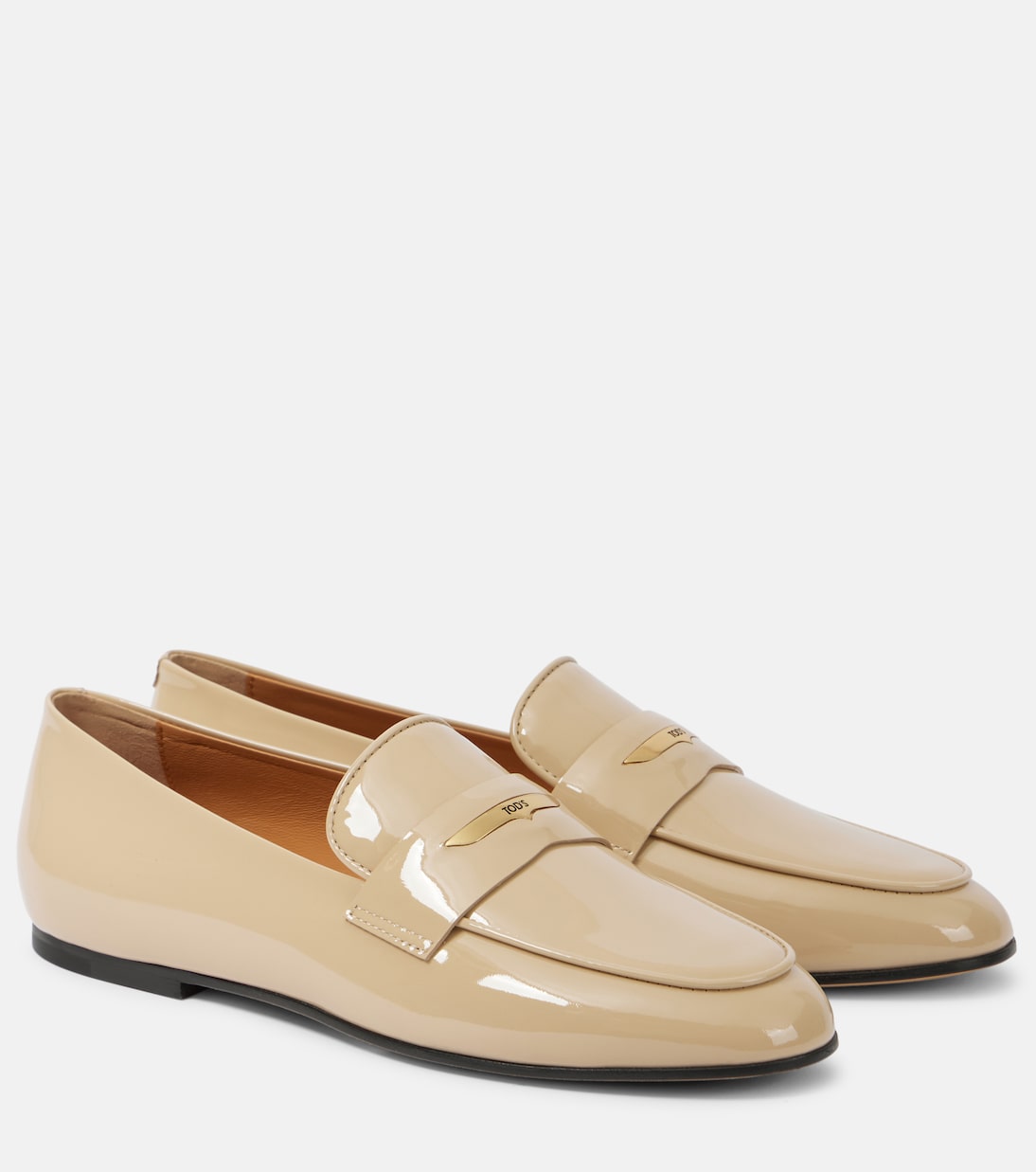 Лакированные кожаные лоферы Tod's, Naturale