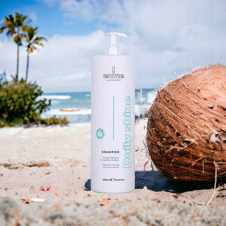Envie Luxury Shampoo Daily Shine, Увлажняющий шампунь для волос с кокосом, 1000мл — фото 4