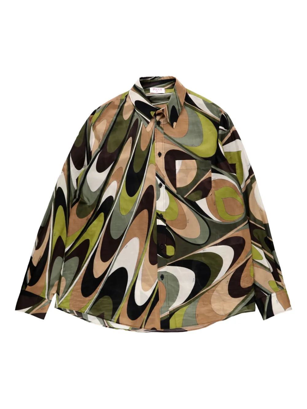 

Рубашка из муслина с принтом Onde Pucci, зеленый