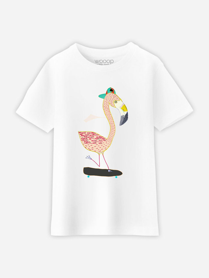 

Футболка Flamingo Skater WOOOP, белый