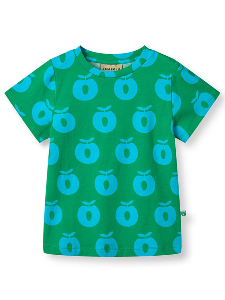 

Småfolk Футболка "Яблоки" зелено-синего цвета, Зеленый, Småfolk Футболка "Яблоки" зелено-синего цвета