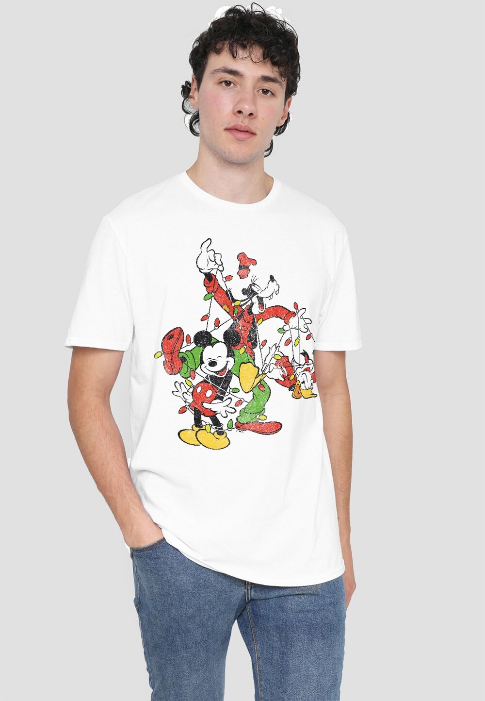 

Футболка с принтом DISNEY MICKEY AND FRIENDS CHRISTMAS LIGHTS Disney, белый