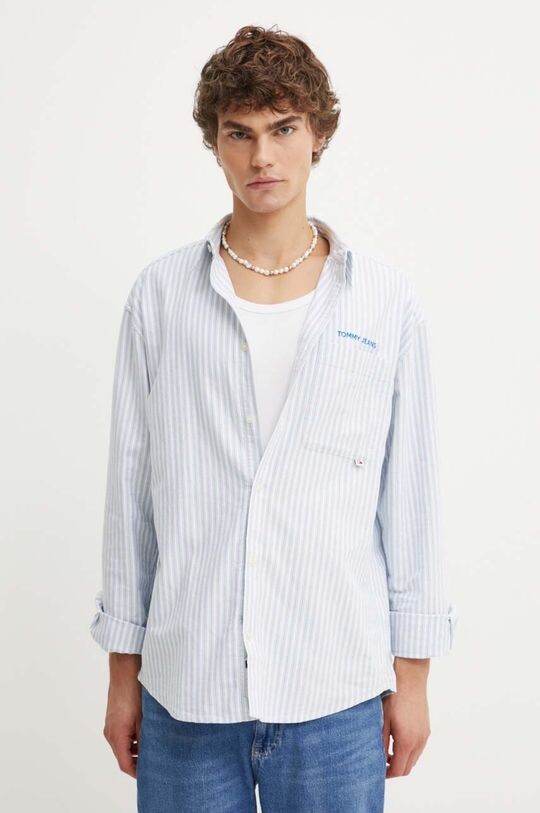 

Хлопковая рубашка Tommy Jeans, синий