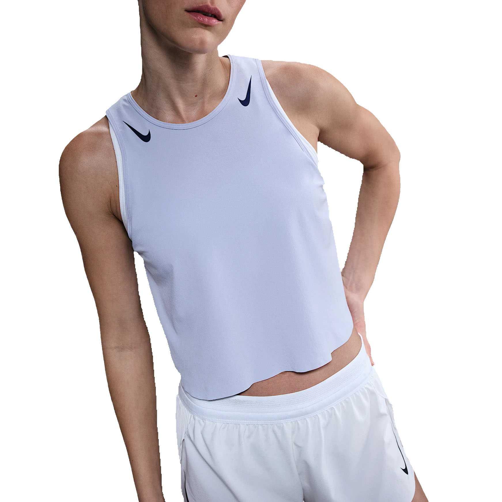 Женская майка для бега AeroSwift Dri FIT Adv укороченная Nike, синий — фото 2