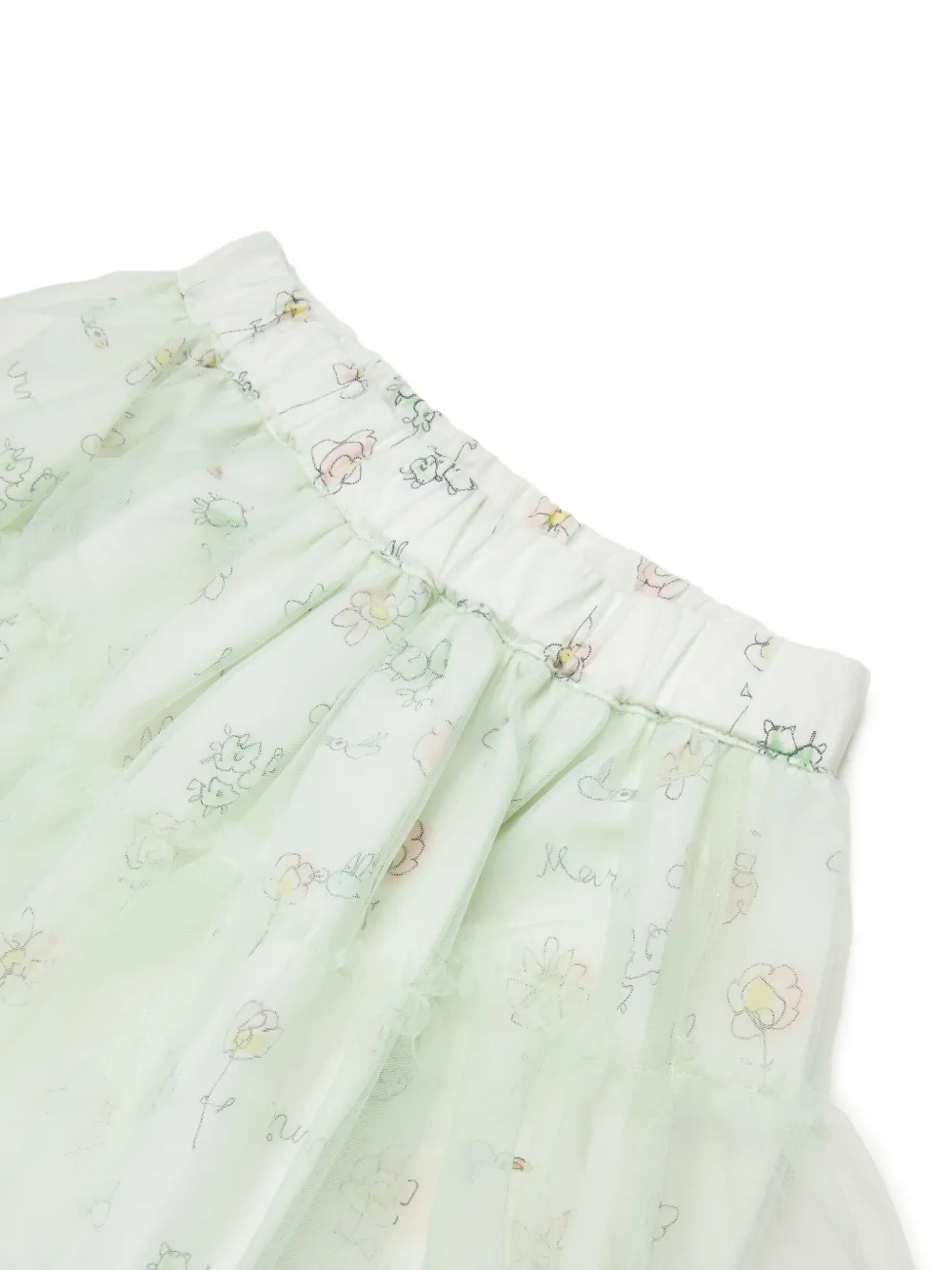 Юбка с оборками и цветочным принтом Marni Kids, белый — фото 3