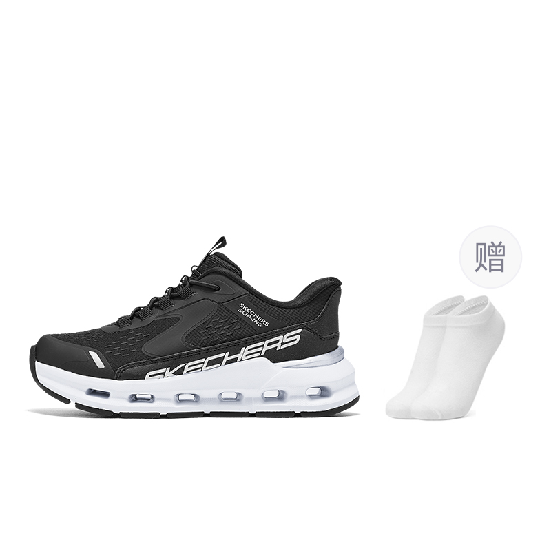 

Skechers Kids Детские черно-белые низкие кроссовки для бега Skechers Girls с амортизацией и износостойкостью