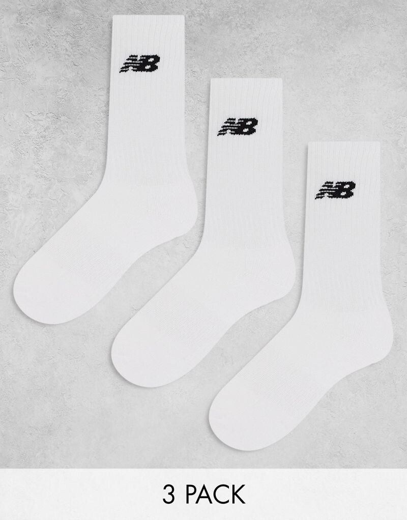 

Набор из трех белых носков с логотипом New Balance