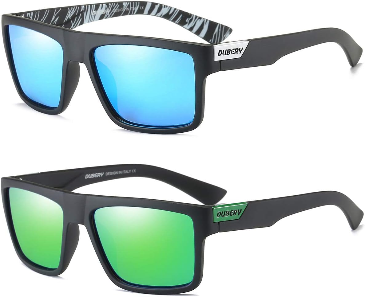 

Ретро поляризованные солнцезащитные очки для мужчин и женщин. Классические винтажные квадратные солнцезащитные очки с защитой UV400, цвет D918 Tramean, 2 Pack(black/Blue+black/Green)