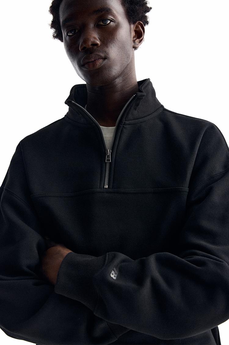 

Толстовка с воротником на молнии Pull And Bear, черный