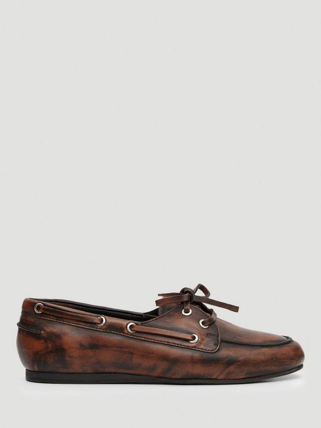 Кожаные лодочные туфли HUSH, Chocolate Brown