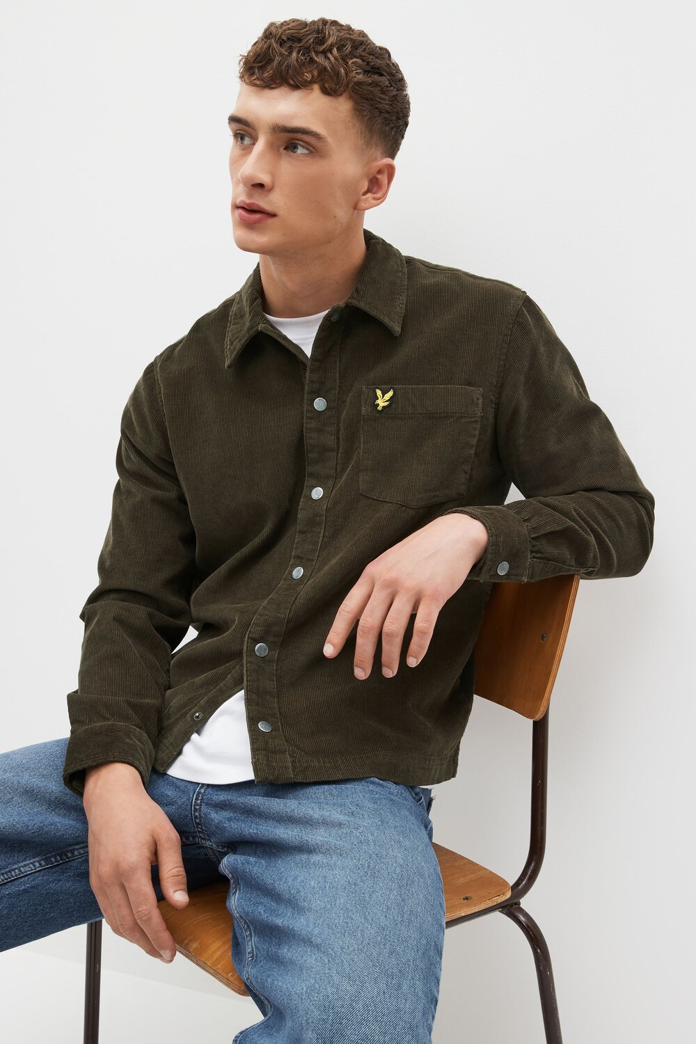 

Оливковая вельветовая рубашка Lyle & Scott, зеленый