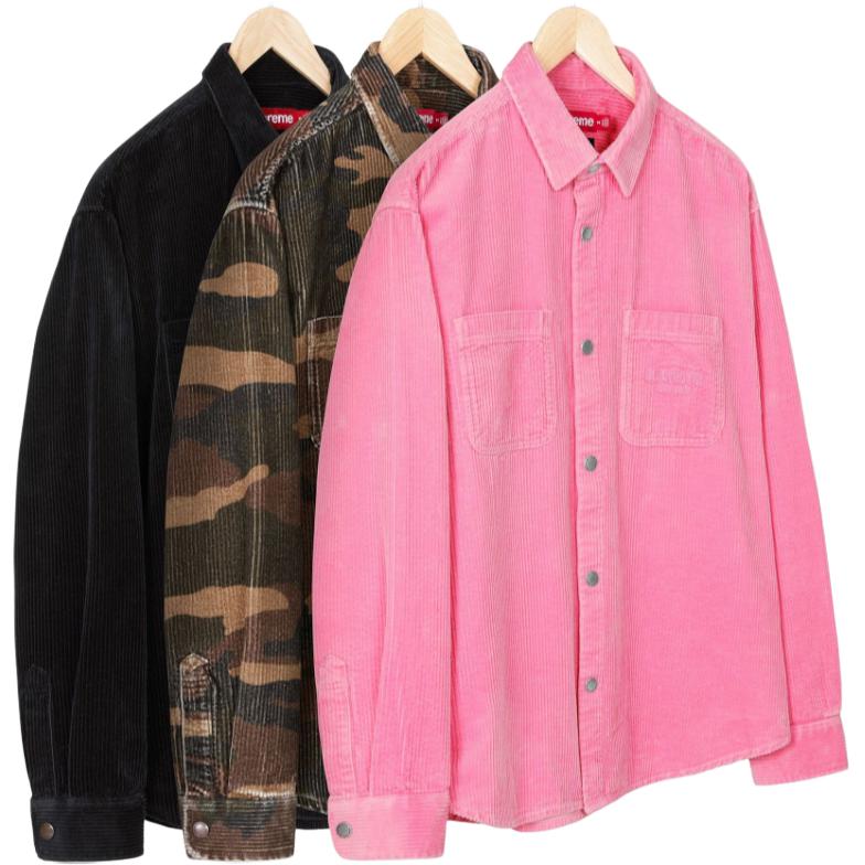 FW25 WEEK18 Wide Wale Corduroy Snap Shirt Unisex Supreme, woodland camouflage/woodland camo — фото 3