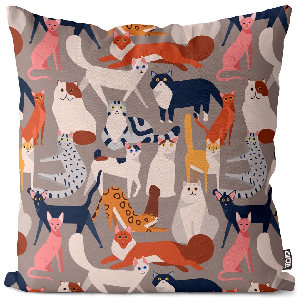 

VOID Cat Party Pattern Чехол на подушку Полиэстер Водонепроницаемая подушка для улицы и дома Размер: 60 x 60 см