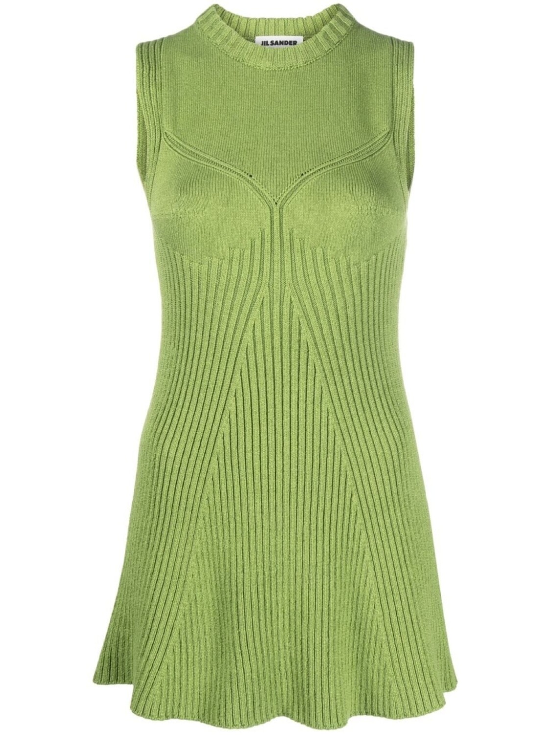 

Jil Sander топ в рубчик без рукавов, зеленый