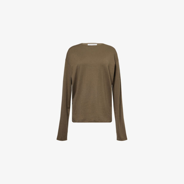 

Свитер круглый вырез из хлопка и кашемира Aries Extreme Cashmere, цвет army