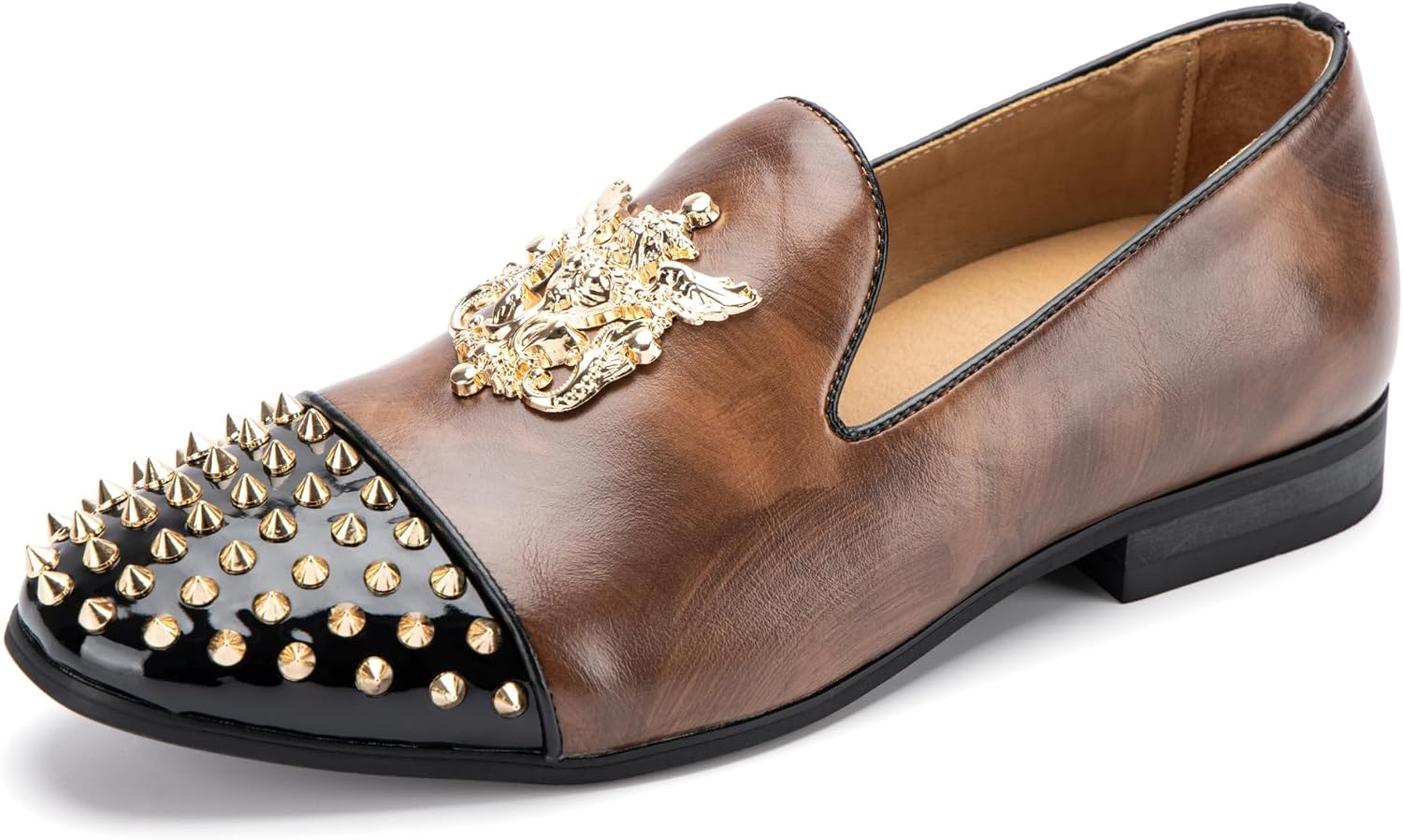 

Мужские бархатные лоферы Meijiana с металлическими украшениями, праздничные роскошные лоферы, Brown-24