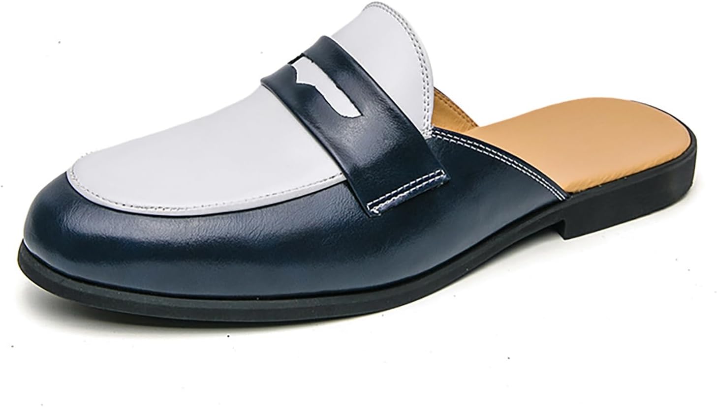 

Мужские модные лоферы-слипоны с плоской подошвой, роскошные туфли с круглым носком, без задника, удобные деловые туфли для вечеринок и работы Forevercan, синий