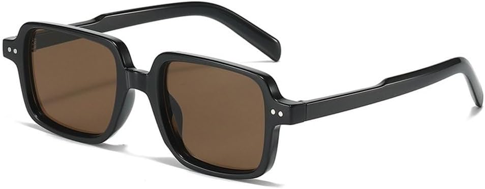 

Винтажные квадратные мужские солнцезащитные очки с заклепками, солнцезащитные очки UV400 для женщин в стиле панк, прозрачные градиентные солнцезащитные очки SKFGNX, Black Tea