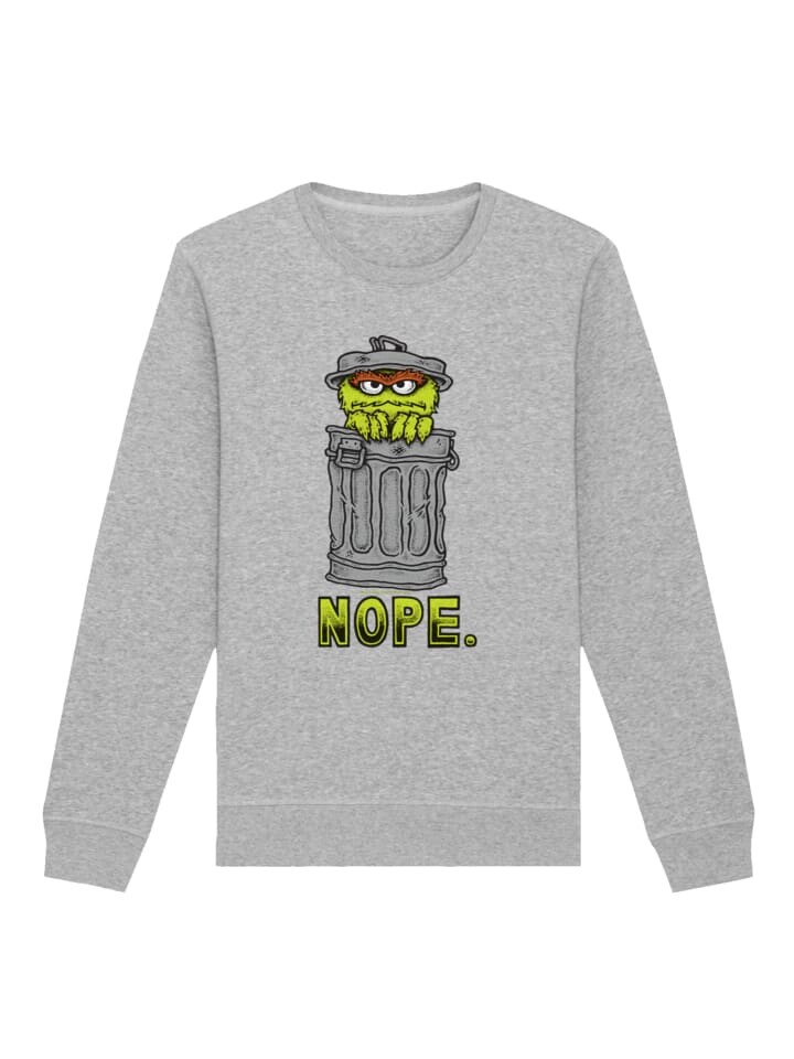 

Толстовка F4NT4STIC Sweatshirt Sesamstraße Oscar Nope, пятнистый серый