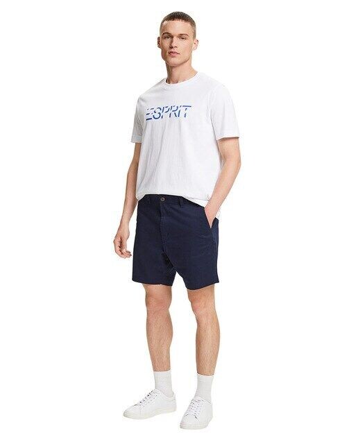 

Базовые мужские шорты-чиносы узкого кроя Esprit, темно-синий
