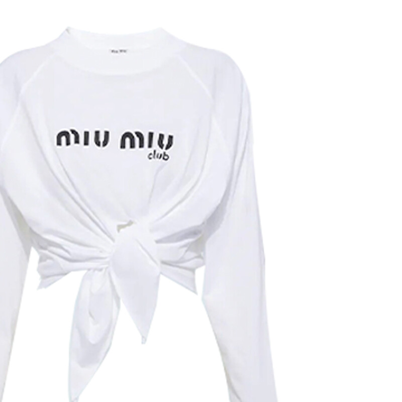 

Укороченный топ женский белый Miu Miu
