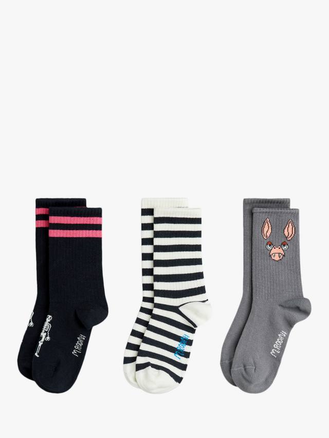 

Детские носки с принтом летучей мыши из хлопковой смеси Mini Rodini, Pack of 3, Multi