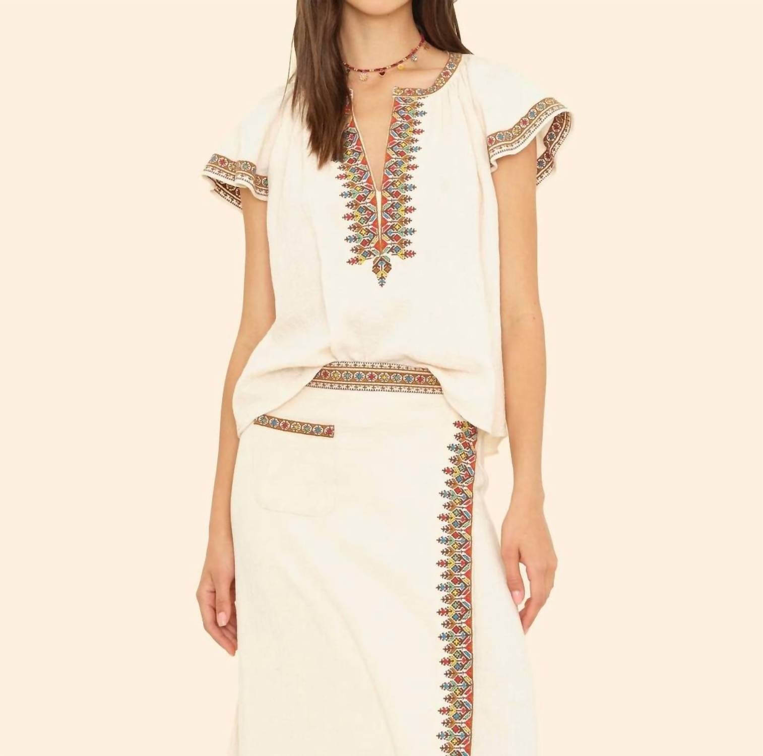 

Топ с короткими рукавами Ambry в цвете Oysterette XIRENA, Oysterette