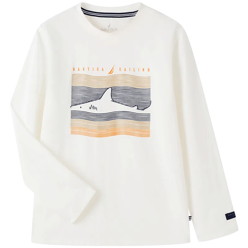 Детская футболка с круглым вырезом NAUTICA, Ecru