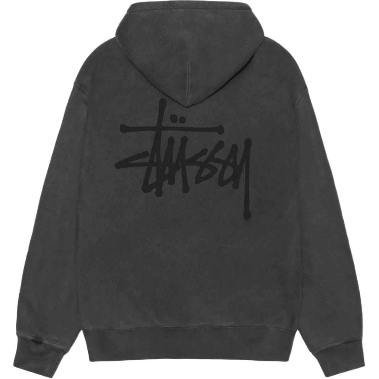 

Базовая толстовка с капюшоном, окрашенная пигментными красителями Stussy, черный