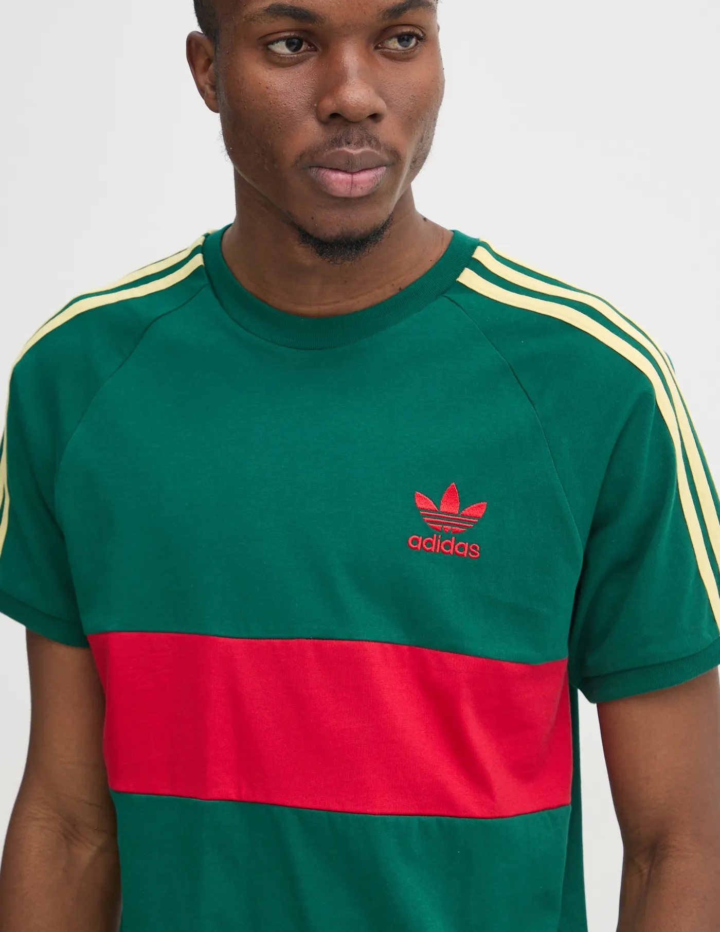 

Хлопковая футболка 3S PANEL adidas Originals, зеленый