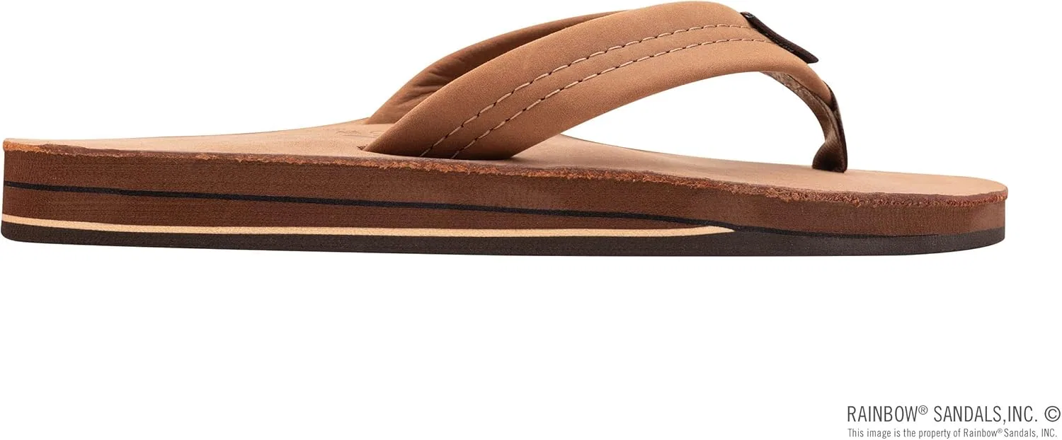 Мужские сандалии Rainbow из двухслойной кожи с поддержкой свода стопы Rainbow Sandals, Redwood — фото 4