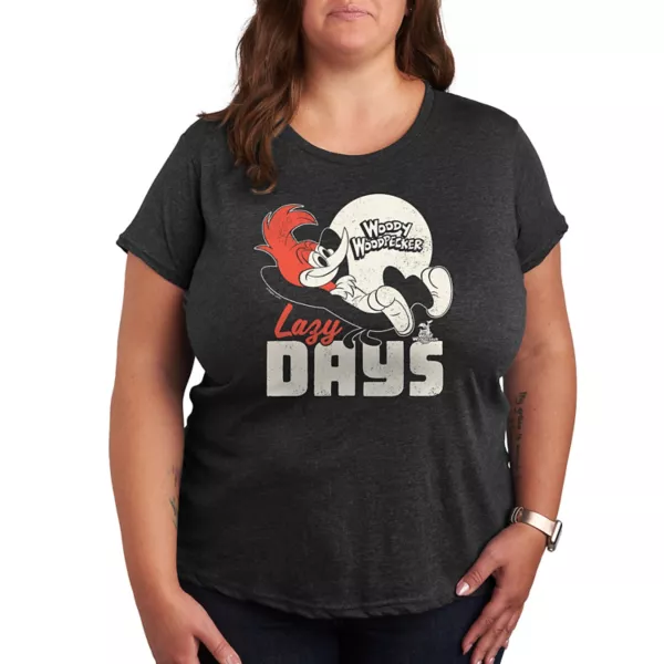 

Плюс футболка с рисунком ленивых дней с вуди-дятелком Licensed Character, серый