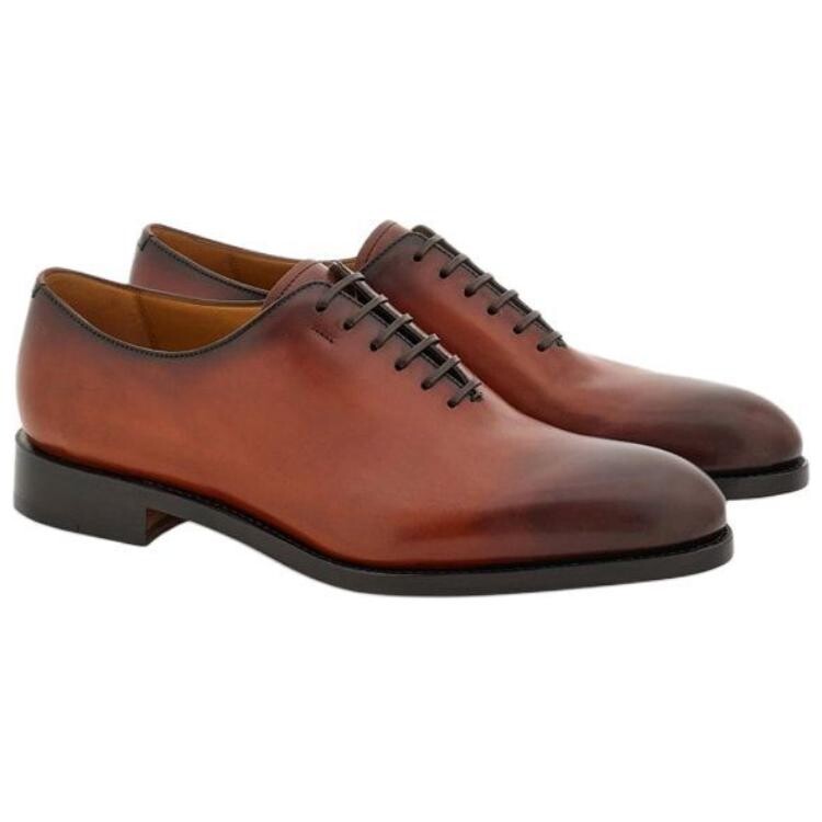 Туфли мужские низкие красно-коричневые Ferragamo — фото 3