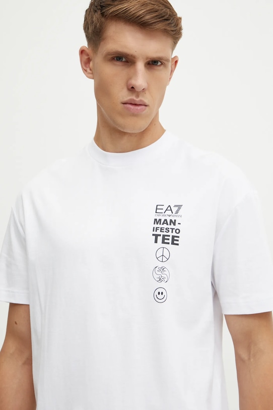 

Хлопковая футболка Ea7 Emporio Armani, белый