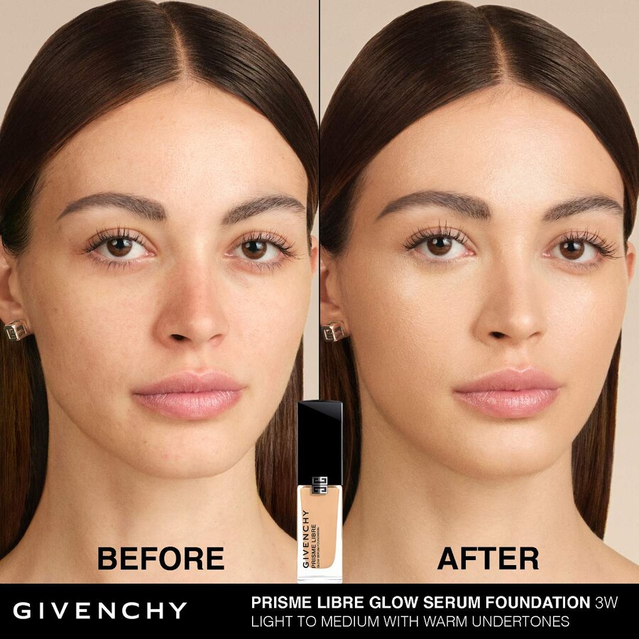 Тональная основа Prisme Libre Glow Serum с эффектом разглаживания и естественным финишем Givenchy, 1 oz /30 ml, 3W — фото 2