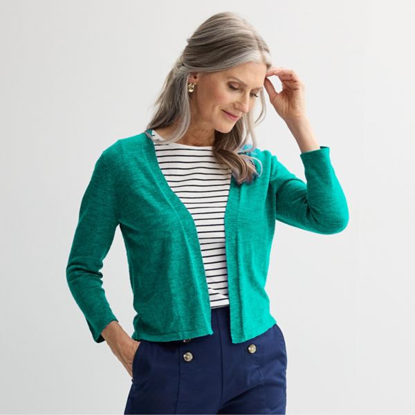 

Маленький кардиган с открытым передом Croft & Barrow, цвет classic teal