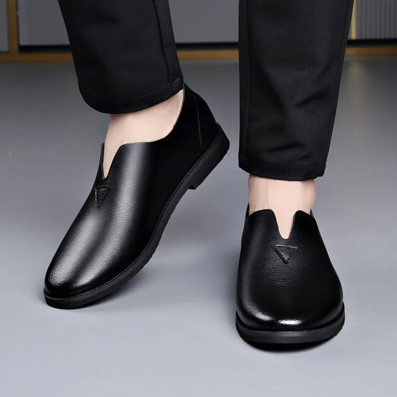 Лоферы мужские кожаные Loafers Black DHFIRUFSHLO — фото 2