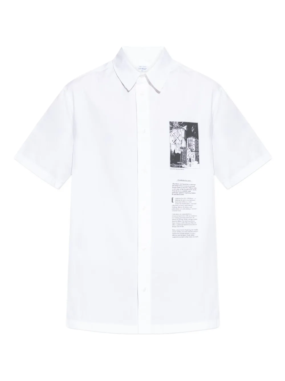 

Хлопковая рубашка с графичным принтом OFF-WHITE, белый