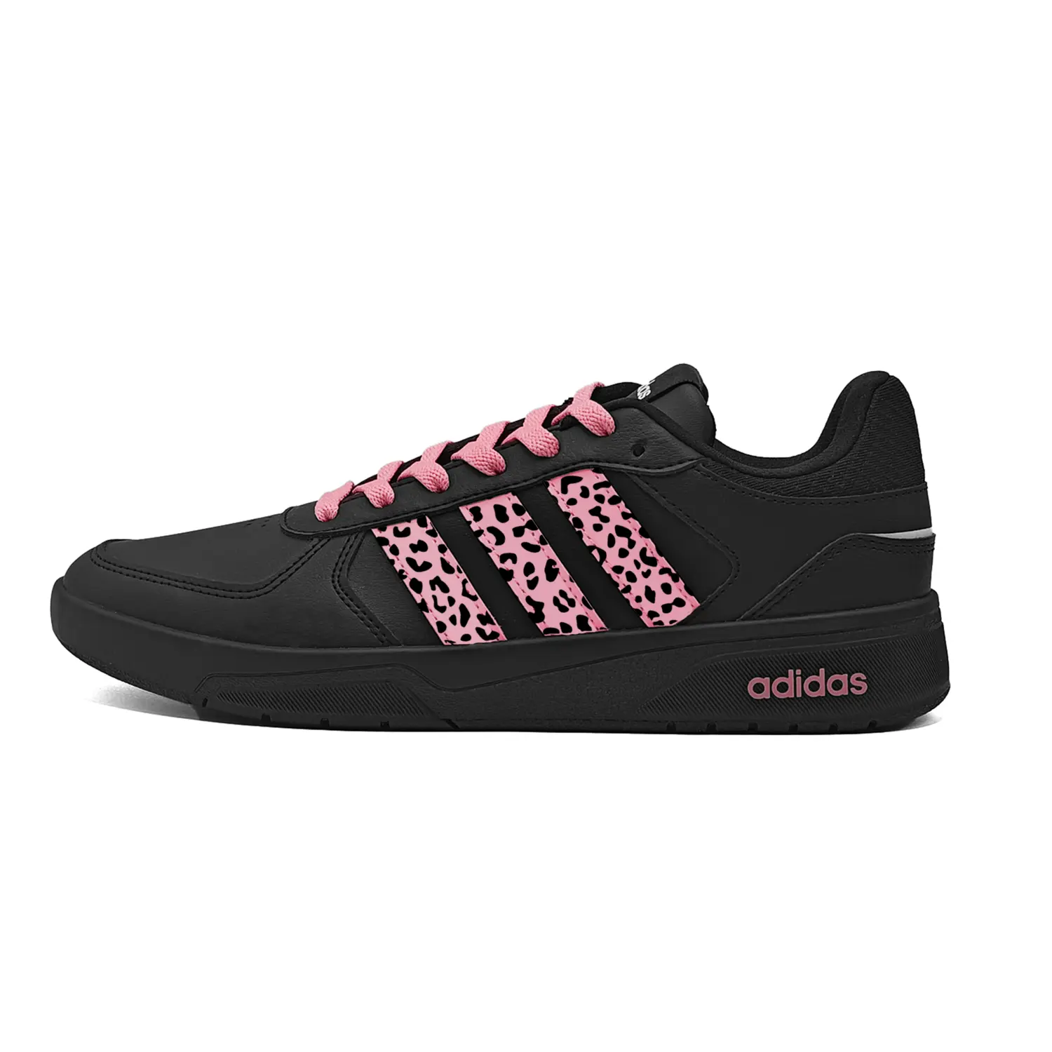 

Courtbeat Black And Leopard Print легкие низкие кеды для скейтбординга унисекс Adidas Neo, розовый