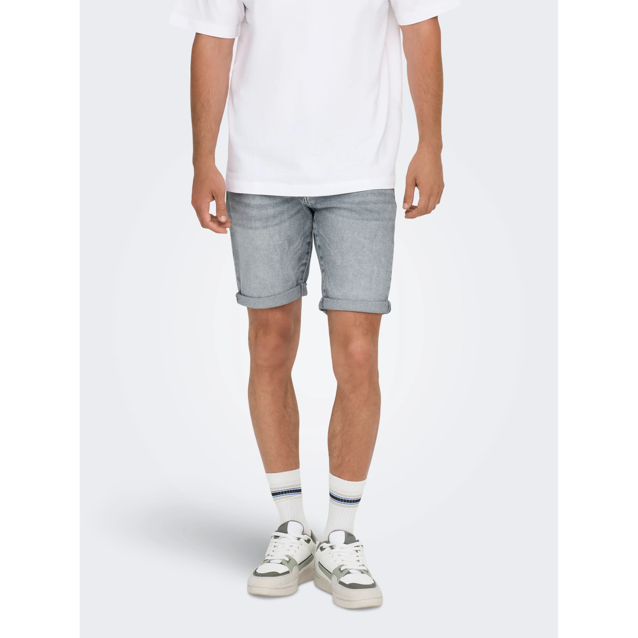 

Шорты ONLY & SONS "ONSPLY MBD 8772 TAI DNM SHORTS NOOS", серый