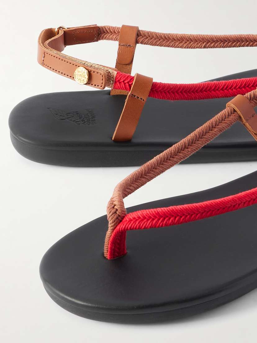 Сандалии Zoi с кожаной отделкой и плетеным шнуром Ancient Greek Sandals, красный — фото 4