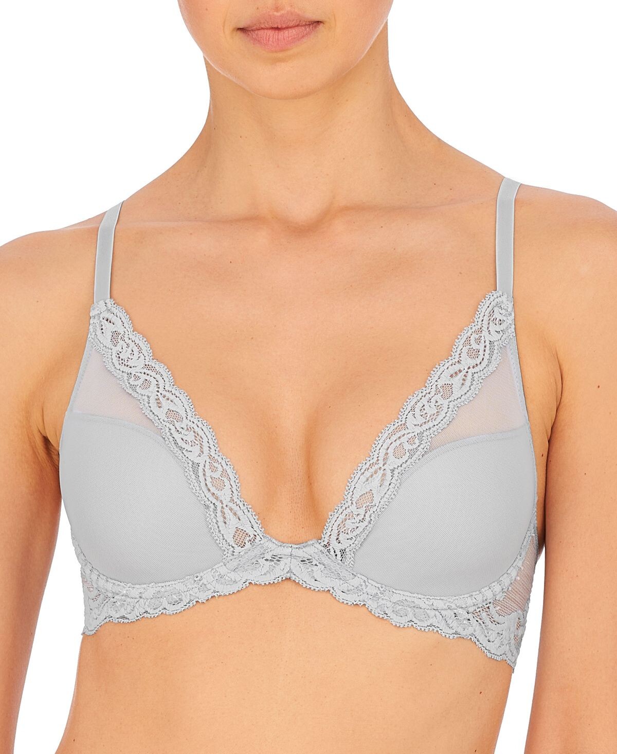 

Бюстгальтер Feathers Contour с глубоким вырезом и кружевной отделкой 730023 Natori