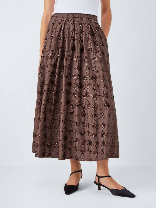 

Темпра юбка миди из хлопка с пайетками Weekend MaxMara, Chocolate