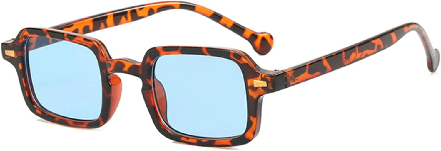 

Солнцезащитные очки Helena Fashion Square для женщин, ретро, ​​с заклепками, градиентные, UV400; солнцезащитные очки для мужчин, леопардовый принт, синий панк, C4