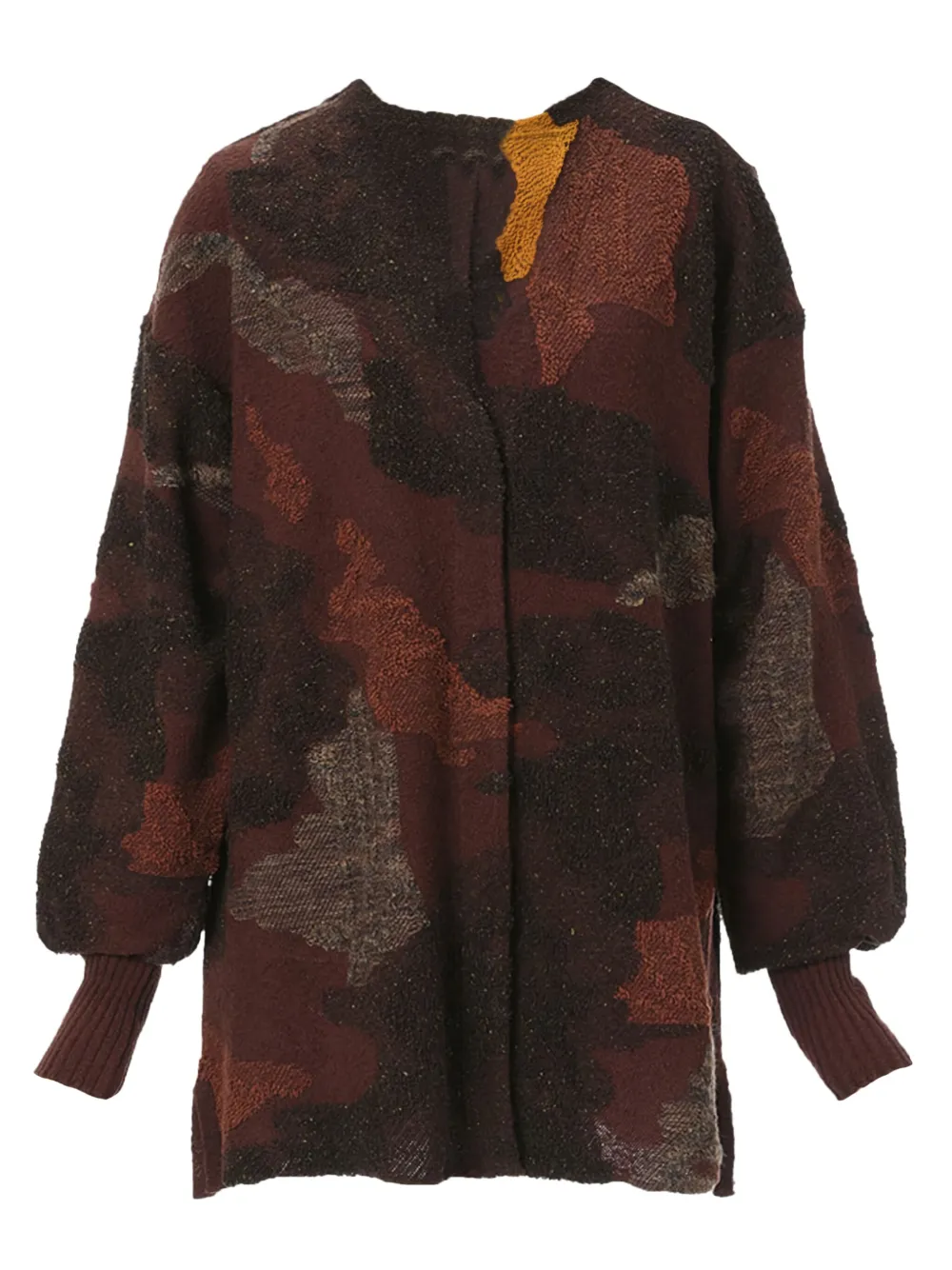 

Кардиган из жаккардового трикотажа с ворсом Mame Kurogouchi, коричневый