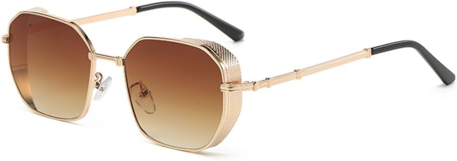 

Солнцезащитные очки LVTFCO, модные, прямоугольные, в стиле ретро, ​​женские, с градиентным металлическим покрытием, классические, с защитой от УФ-излучения UV400, Gold Gradient Brown