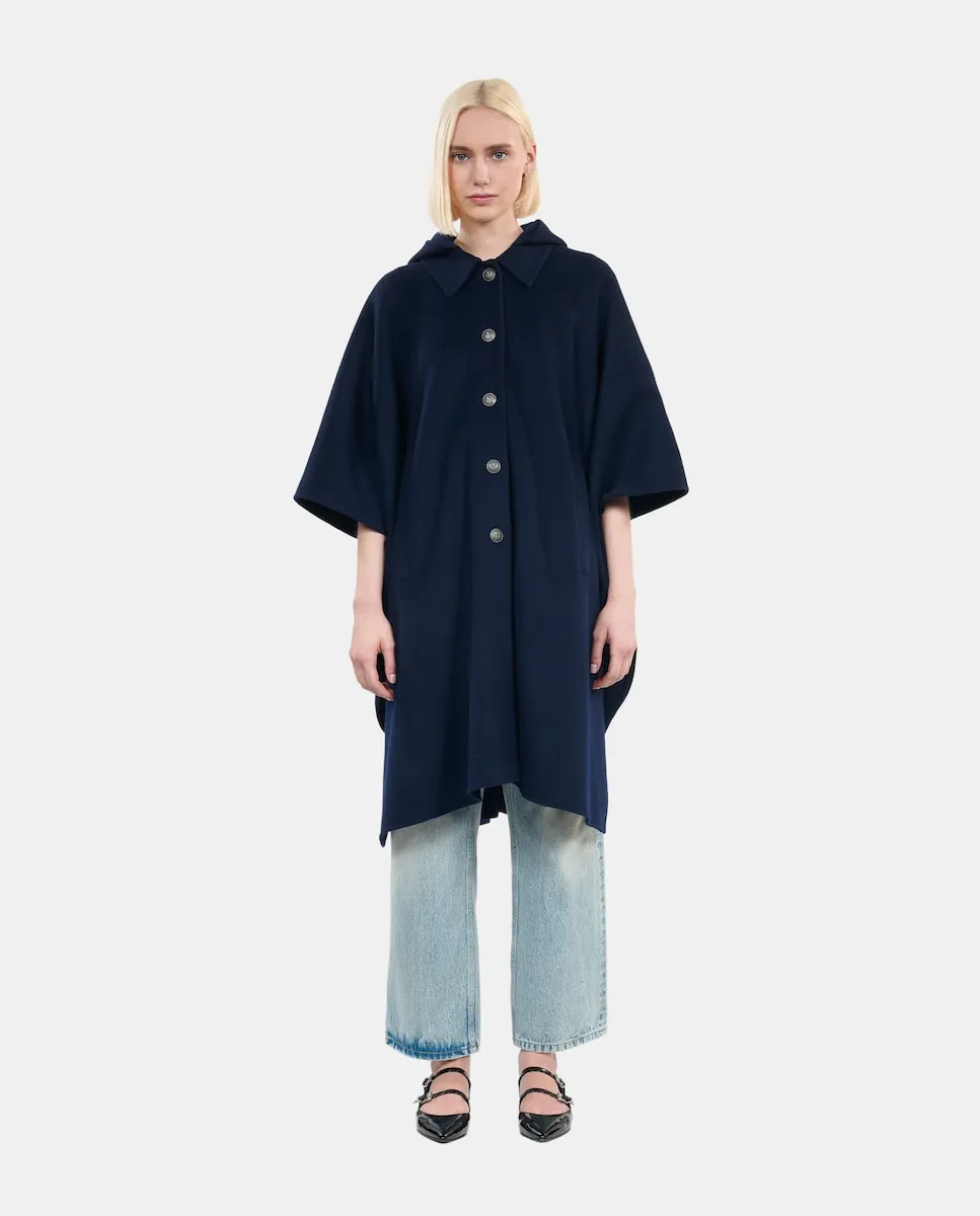 

Женская накидка оверсайз со съемным капюшоном The Kooples, синий