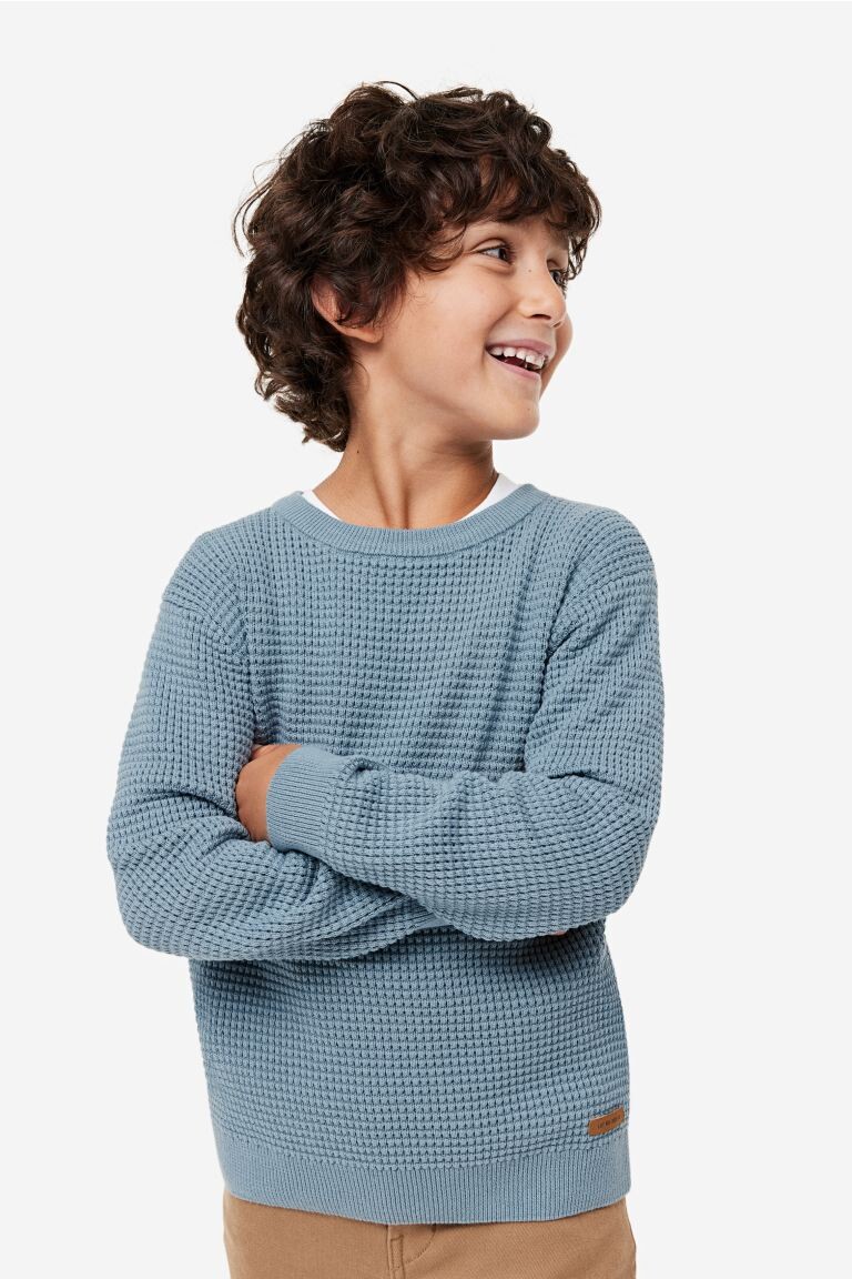 

Вязаный свитер с сотами H&M, синий